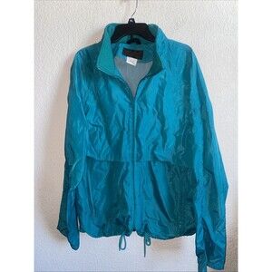 Eddie Bauer Rain Jacket Mens XL Green Packable Lightweight Fishing Vented VTG